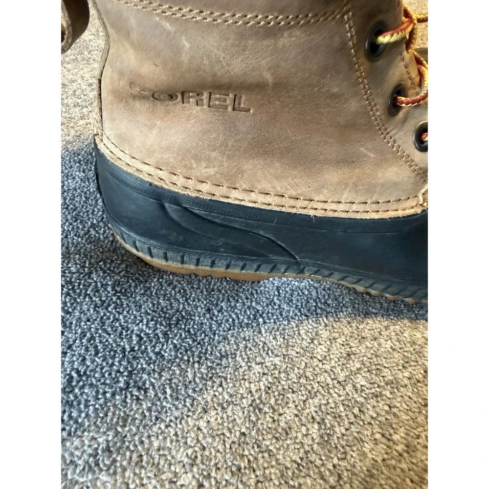 Cheyanne Brown Leather Winter Duck Ankle Boots Sorel Men Sz. 8